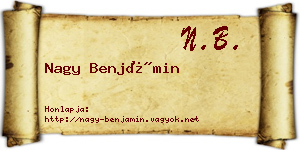 Nagy Benjámin névjegykártya